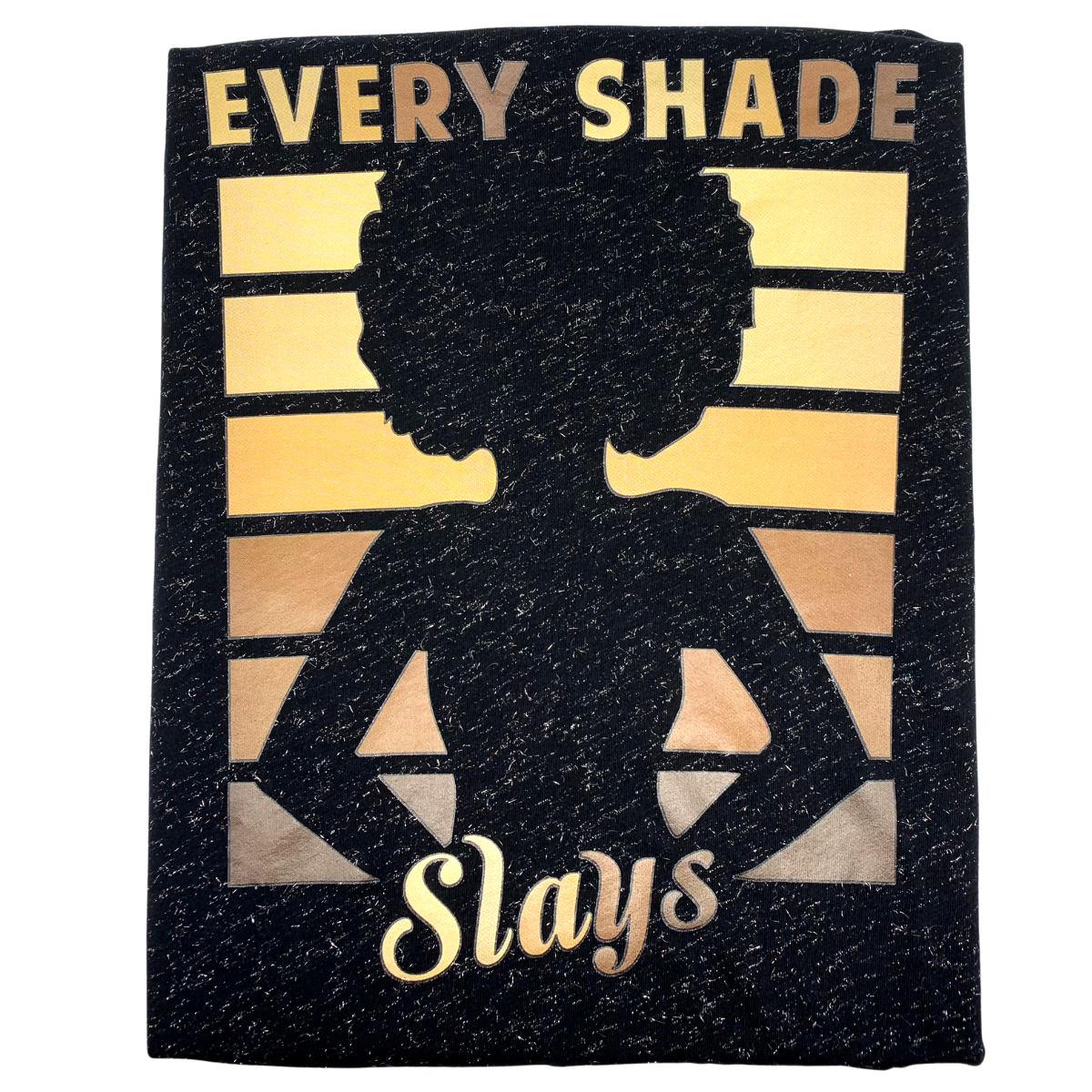 “Every Shade Slays” V- Neck Glitter T-Shirt