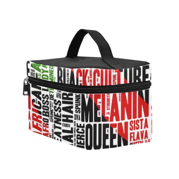 Melanin Queen Word Art Cosmetics Case- White