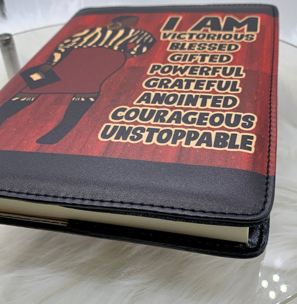 Afrocentric Motivational Journal, I AM a Black Queen,  Melanin Queen Journal, PU Leather Cover