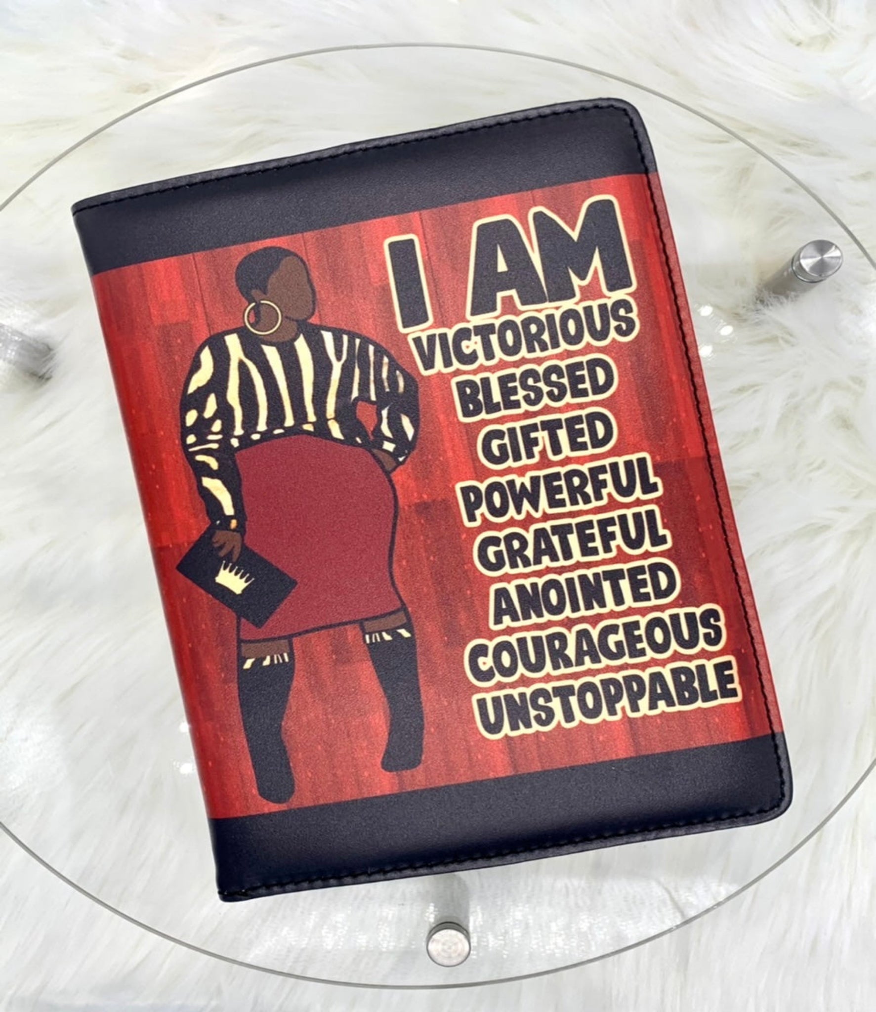 Afrocentric Motivational Journal, I AM a Black Queen,  Melanin Queen Journal, PU Leather Cover