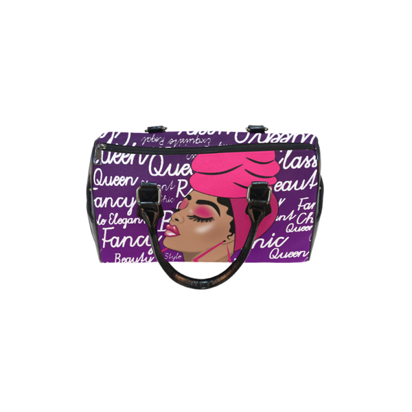 Rose Beauty Afrocentric Melanin Queen Boston Handbag- Purple