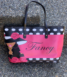 She's So Fancy Afrocentric Faux Leather Tote Bag