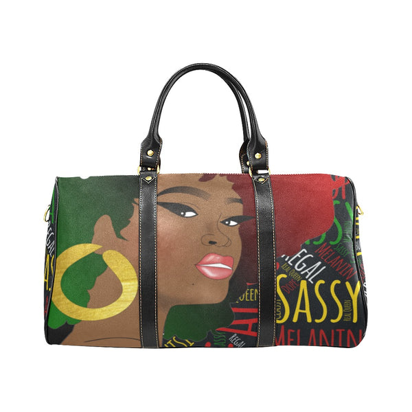 I AM Sassy Afrocentric Travel Bag, Melanin Queen Overnight/Weekender Duffel Bag, Carry on