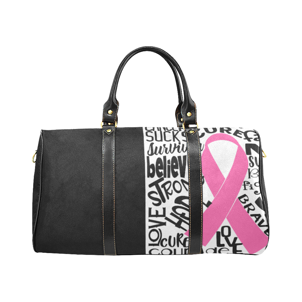 PERSONALIZED Pink Ribbon Breast Cancer Awareness Travel Bag, Carry on