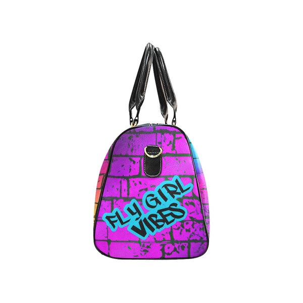Fly Girl Vibes Large Travel Bag with Personalized Luggage Tag, Weekender Duffel Bag