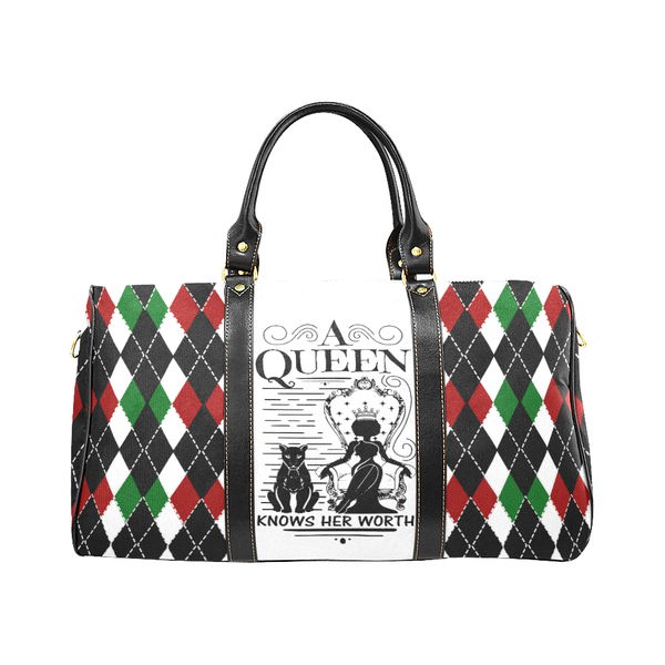 A Queen Knows her Worth Afrocentric Overnight/Weekender Travel Bag, Carry on