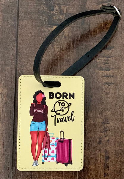 Born to Travel Afrocentric Passport Cover with Optional Luggage Tag