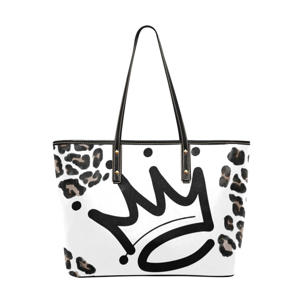 Leopard Print Afrocentric Tote Bag, Animal Print Melanin Queen Tote, Crown Tote Bag