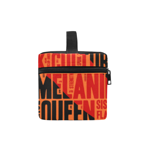 Melanin Queen Word Art Cosmetics Case- Orange