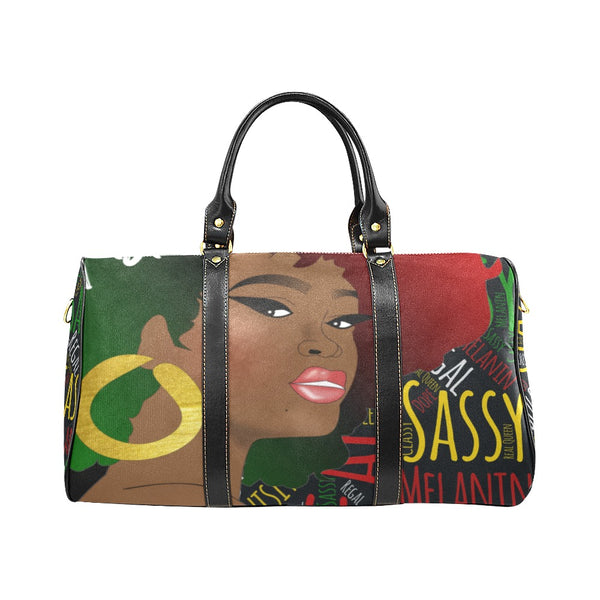 I AM Sassy Afrocentric Travel Bag, Melanin Queen Overnight/Weekender Duffel Bag, Carry on