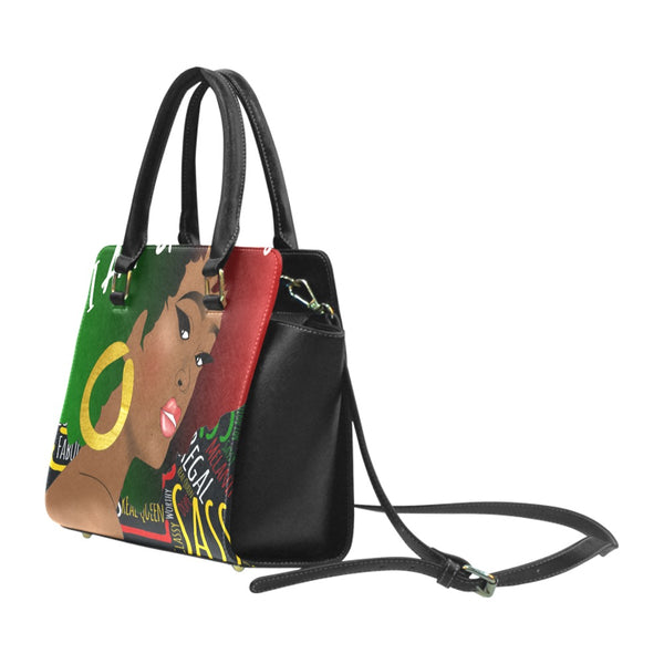 I AM Sassy Afrocentric Handbag,  Melanin Queen Rivet Handbag,  African-American Woman Purse