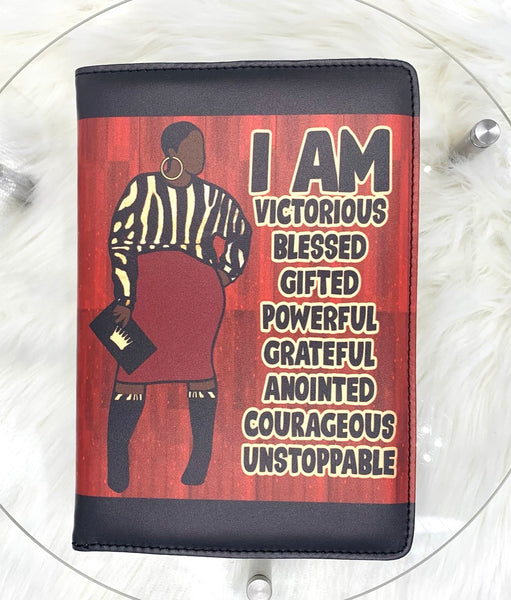 Afrocentric Motivational Journal, I AM a Black Queen,  Melanin Queen Journal, PU Leather Cover