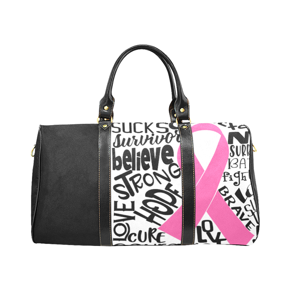 PERSONALIZED Pink Ribbon Breast Cancer Awareness Travel Bag, Carry on