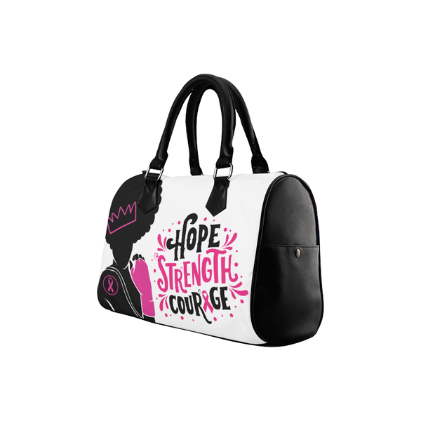 Hope, Strength and Courage Pink Afro Lady Handbag for Breast Cancer Awareness