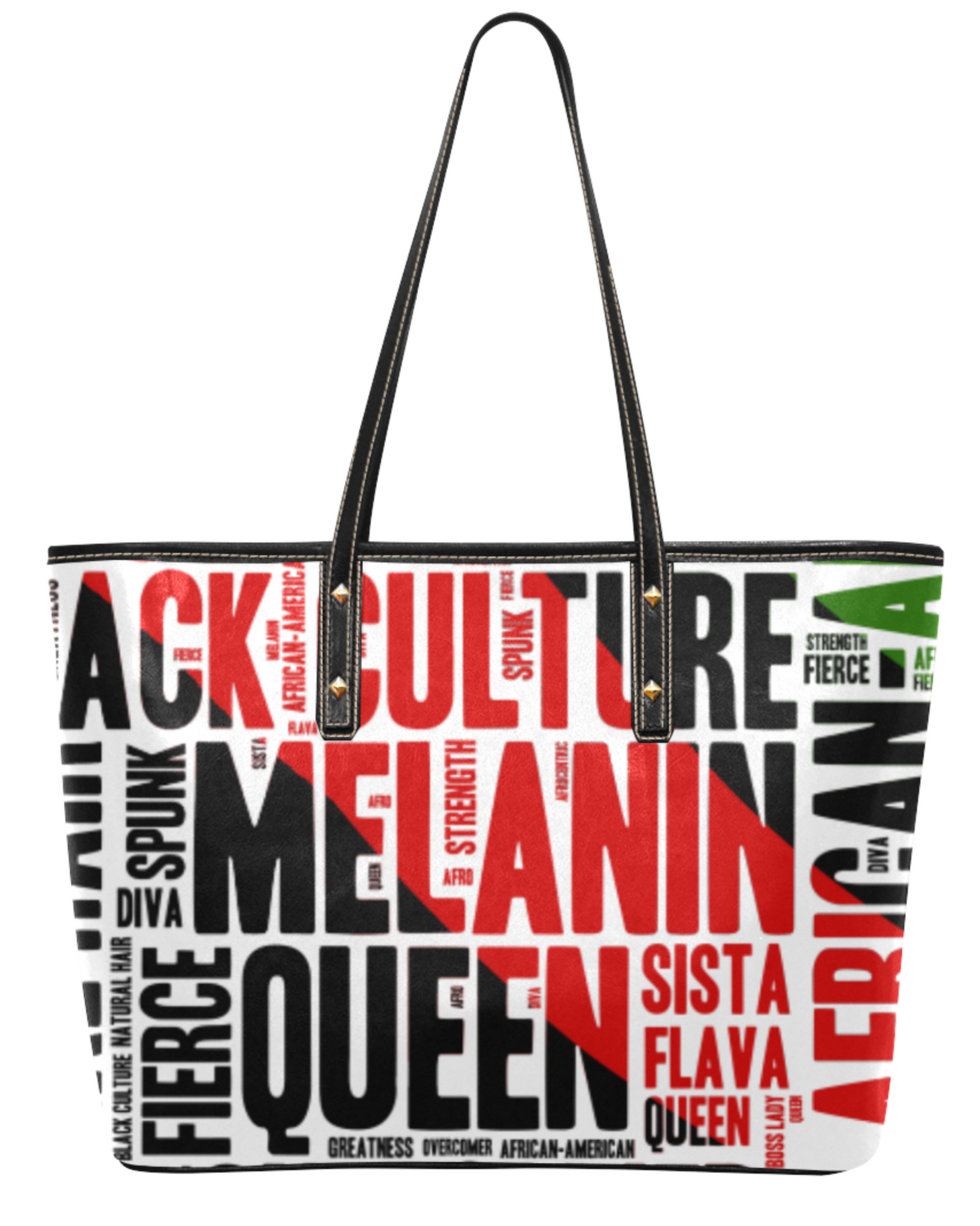 Afrocentric Tote Bag, Melanin Queen Bag, Word Swag Tote Bag- White