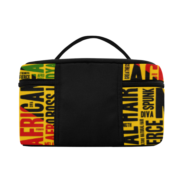 Melanin Queen Word Art Cosmetics Case- Yellow