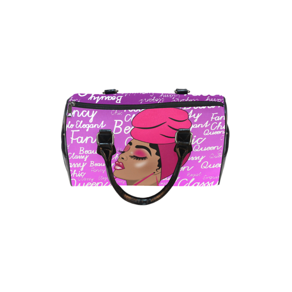 Rose Beauty Afrocentric Melanin Queen Boston Handbag- Pink