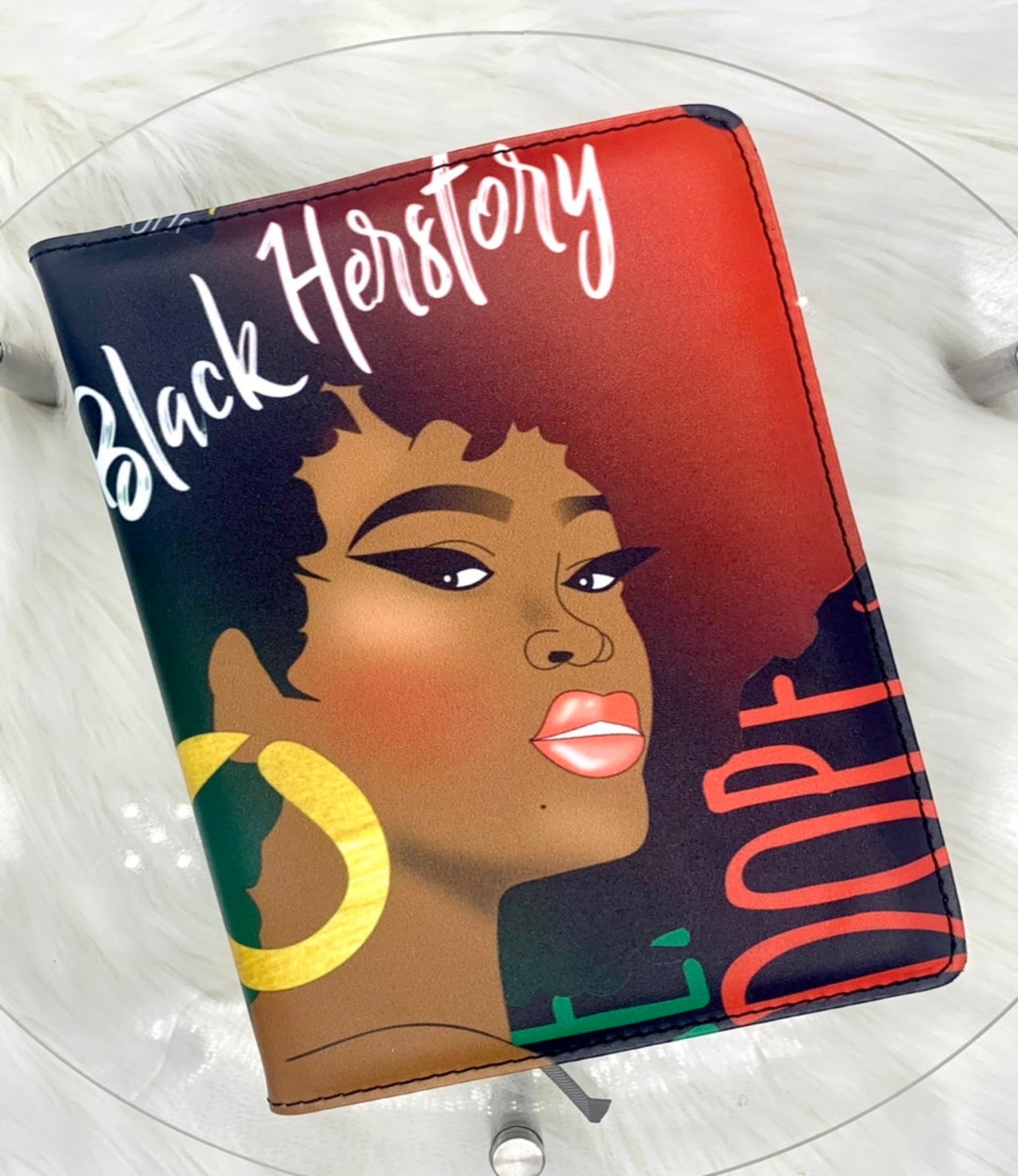 Afrocentric Black Herstory Journal, Black History,  Melanin Queen Journal, PU Leather Cover