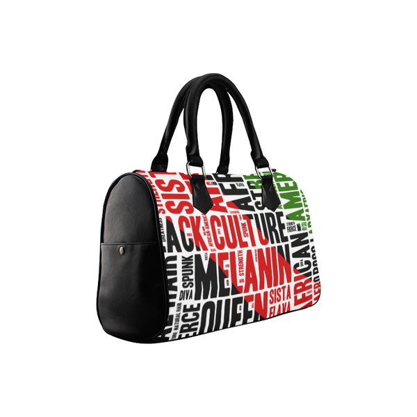 Afrocentric Handbag, Melanin Queen Boston Handbag. Celebrate Black Culture with this Pan African Bag