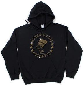 Queen'in Like Nefertiti Rhinestone Hoodie