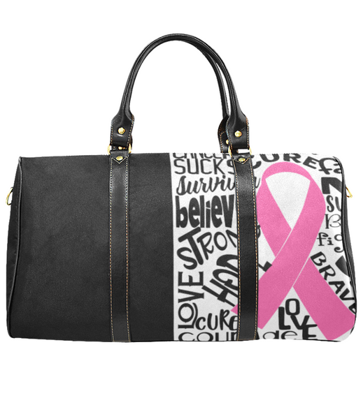 PERSONALIZED Pink Ribbon Breast Cancer Awareness Travel Bag, Carry on