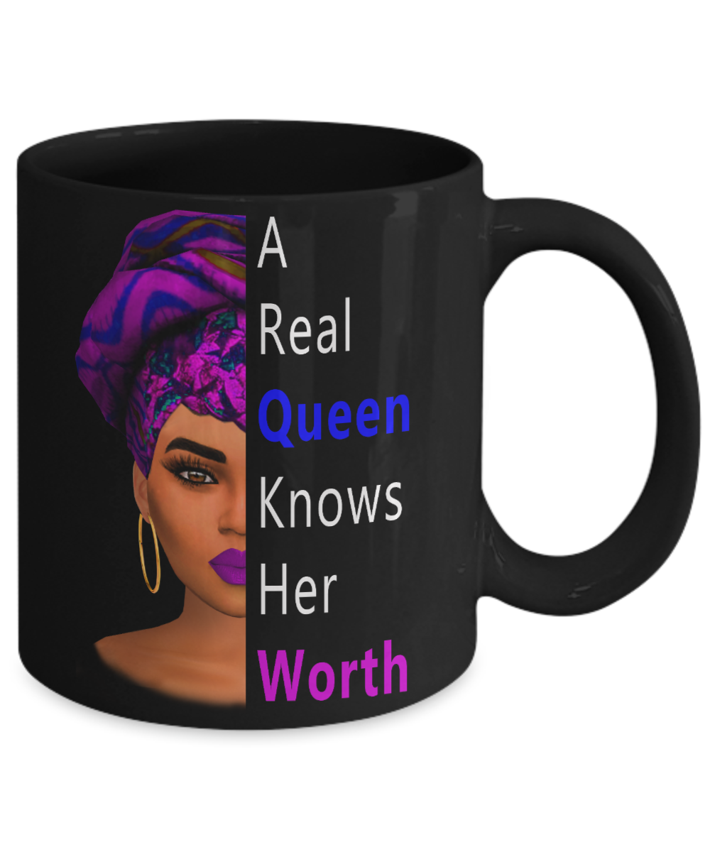 A Real Queen Knows Her Worth Headwrap Mug