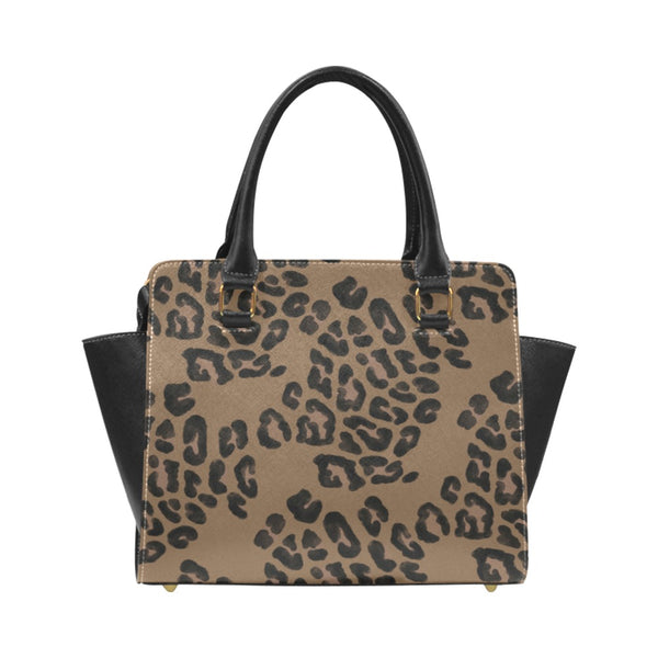 Afrocentric Leopard Chic Handbag, Melanin Queen Rivet Handbag, African-American Woman Purse, Animal Print