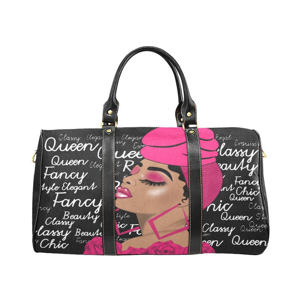 Royalty is She Afrocentric Travel Bag, Melanin Queen Bag, Waterproof Weekender Duffel Bag