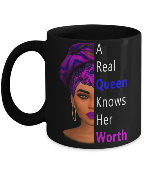 A Real Queen Knows Her Worth Headwrap Mug