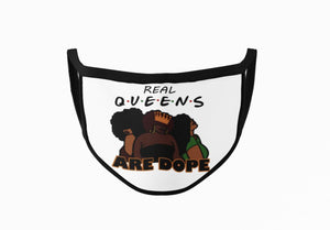 Real Queens Are Dope, washable, reusable face cover with filter pocket