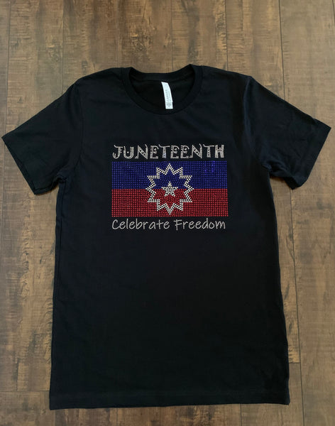 Celebrate Freedom Juneteenth Bling T-Shirt