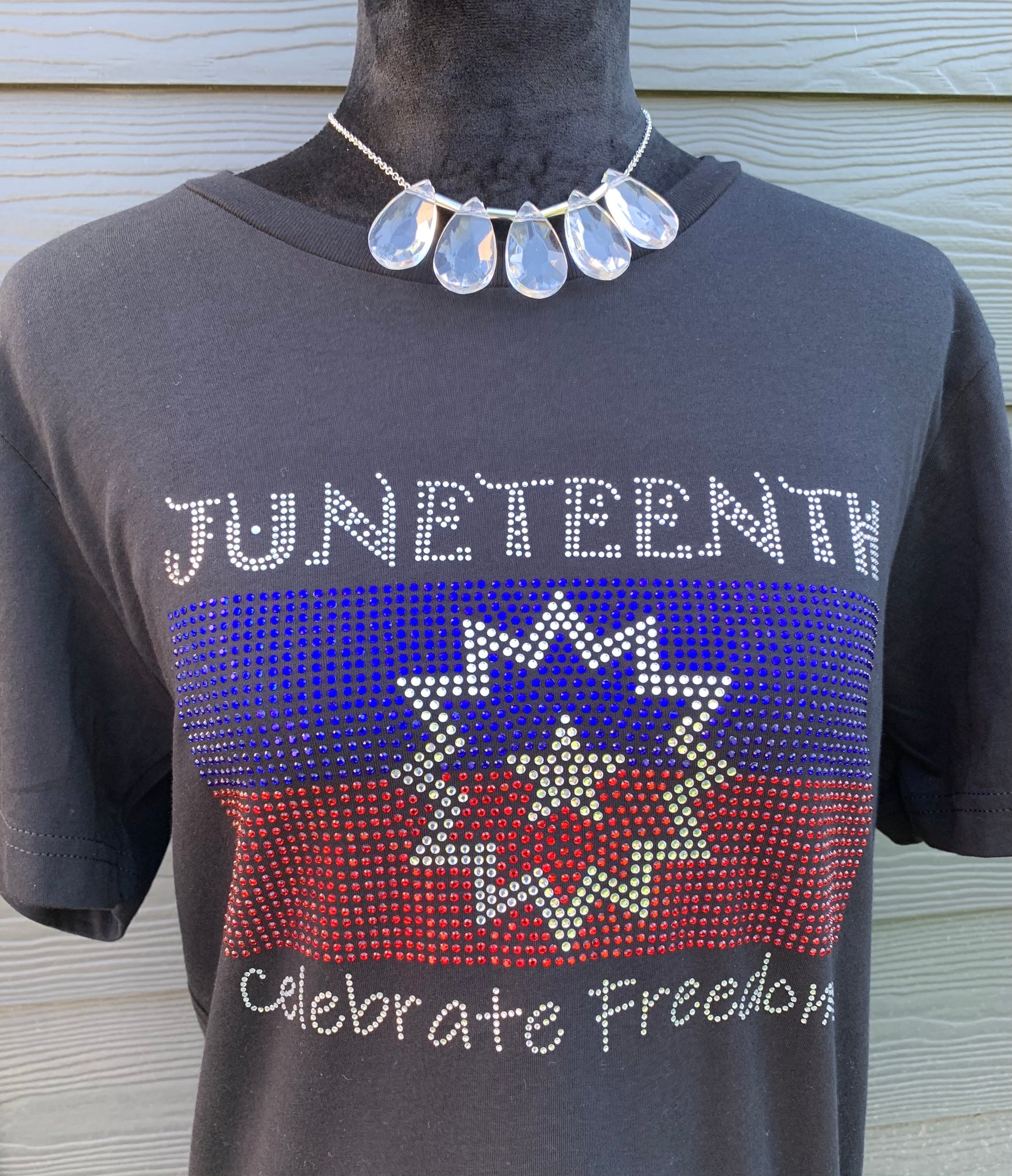 Celebrate Freedom Juneteenth Bling T-Shirt