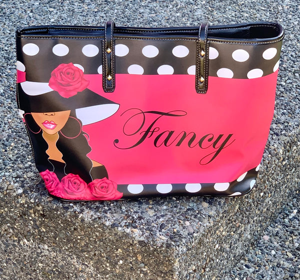 She's So Fancy Afrocentric Faux Leather Tote Bag