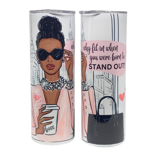 20 oz. Tumbler with Metal Straw-Boss and Fabulous-Pink