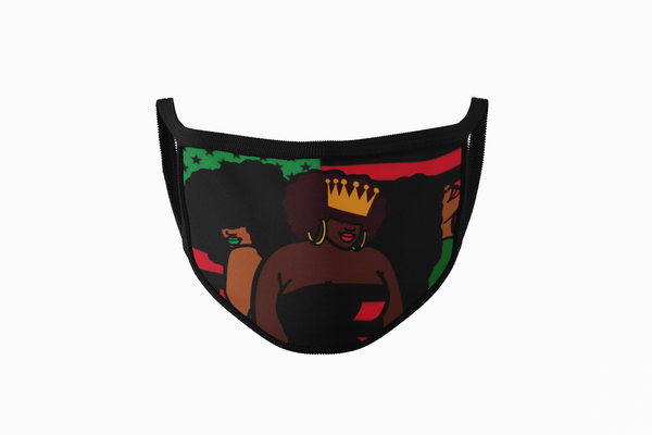 Black Queens Are Dope, washable, reusable face cover with filter pocket